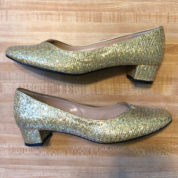 Gold Block Heels - Picture 8 of 8